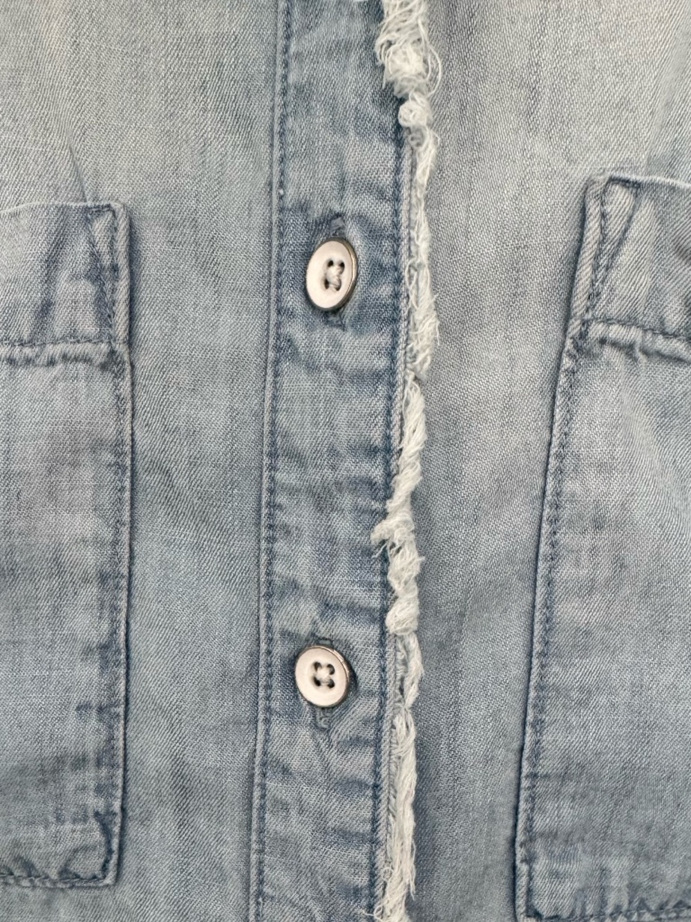 Anthropologie Cloth & Stone Chambre Button Down Size XS Fringe Detail - Picture 3 of 7